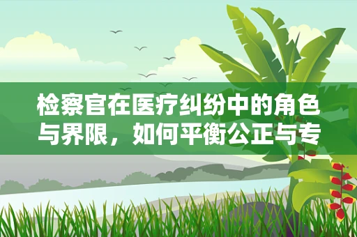 检察官在医疗纠纷中的角色与界限，如何平衡公正与专业？