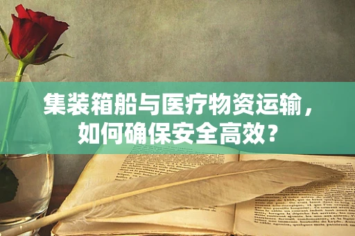 集装箱船与医疗物资运输，如何确保安全高效？
