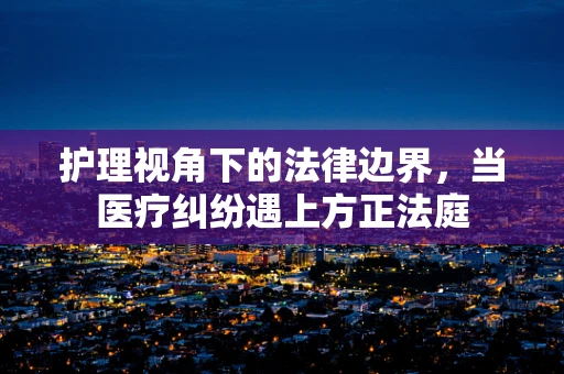 护理视角下的法律边界，当医疗纠纷遇上方正法庭