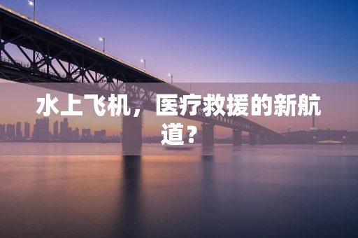 水上飞机，医疗救援的新航道？