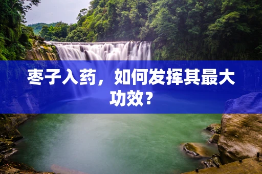 枣子入药，如何发挥其最大功效？