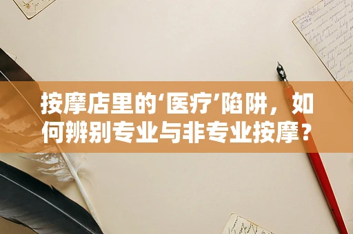 按摩店里的‘医疗’陷阱，如何辨别专业与非专业按摩？