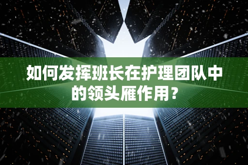 如何发挥班长在护理团队中的领头雁作用？