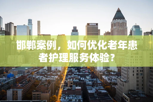 邯郸案例，如何优化老年患者护理服务体验？