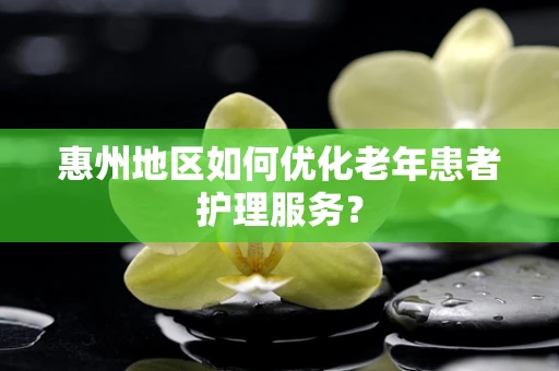 惠州地区如何优化老年患者护理服务？