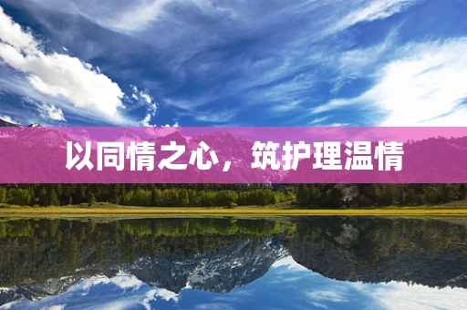 以同情之心，筑护理温情