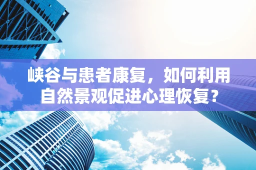 峡谷与患者康复，如何利用自然景观促进心理恢复？