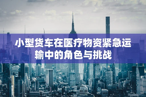小型货车在医疗物资紧急运输中的角色与挑战