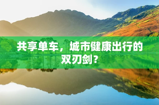 共享单车，城市健康出行的双刃剑？