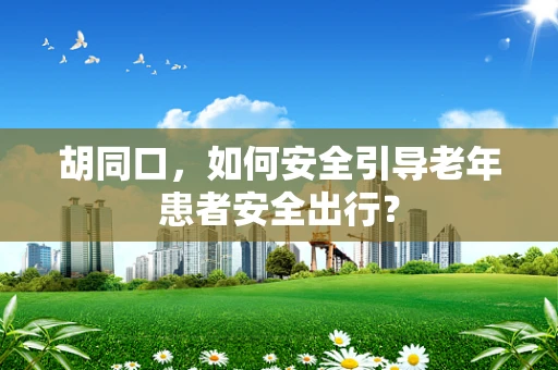 胡同口，如何安全引导老年患者安全出行？