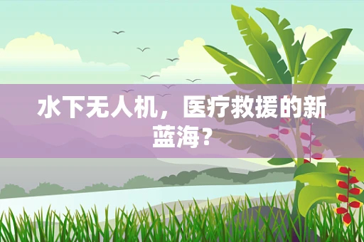 水下无人机，医疗救援的新蓝海？