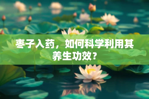 枣子入药，如何科学利用其养生功效？