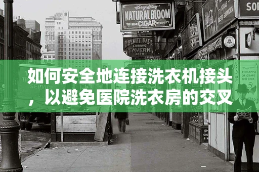 如何安全地连接洗衣机接头，以避免医院洗衣房的交叉感染风险？