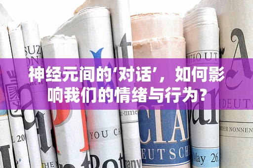 神经元间的‘对话’，如何影响我们的情绪与行为？