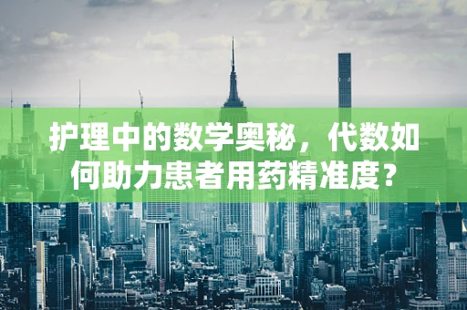 护理中的数学奥秘，代数如何助力患者用药精准度？