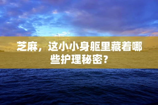 芝麻，这小小身躯里藏着哪些护理秘密？