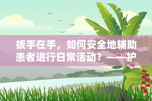扳手在手，如何安全地辅助患者进行日常活动？——护理部主任的视角