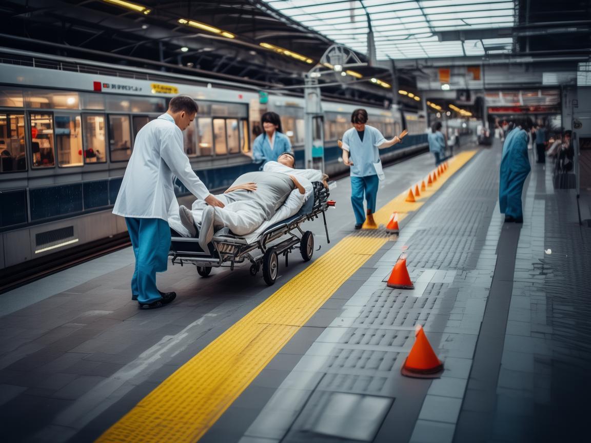 在火车站站台,如何确保患者安全转移? 在火车站站台,如何确保患者安全转移?