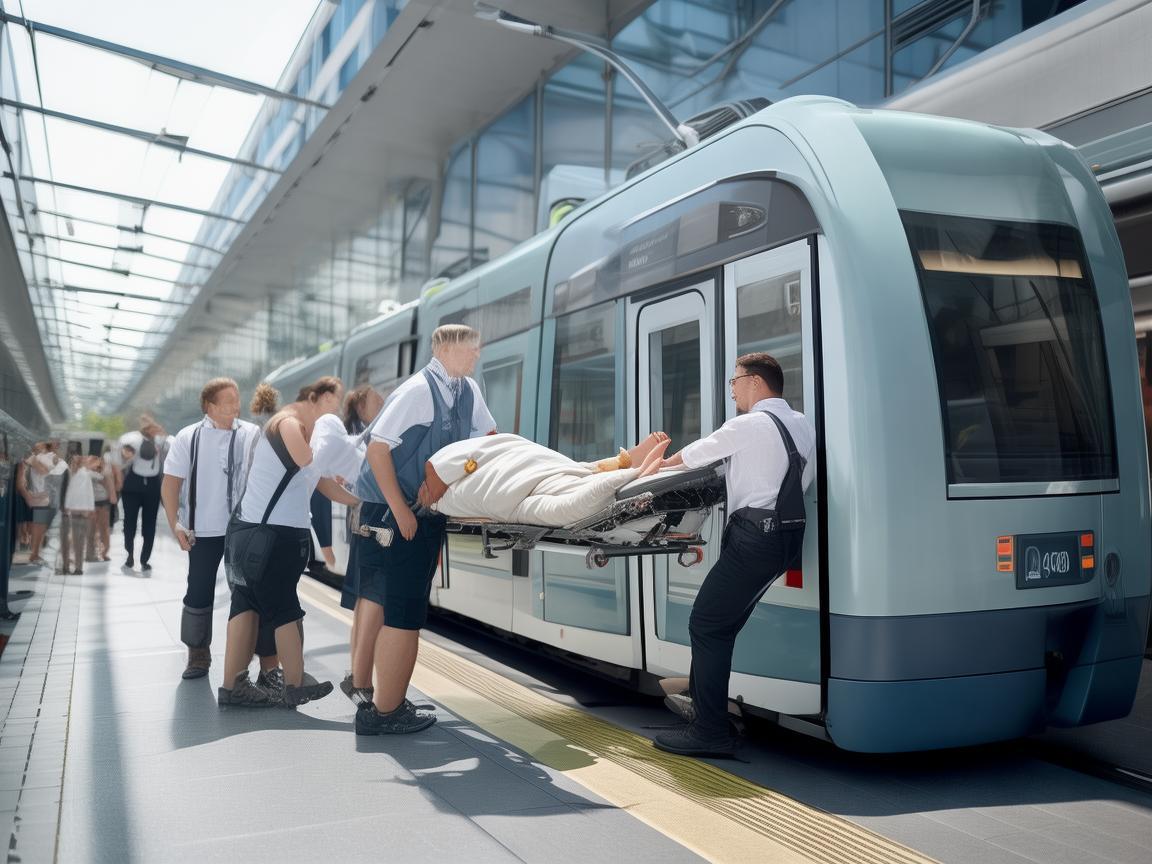 有轨电车站点，如何确保患者安全转移的护理策略？